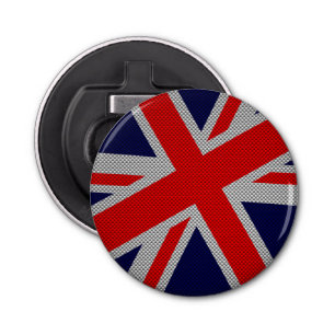 Union Jack Carbon Fibre Style Decor Bottle Opener