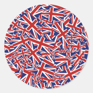 Union Jack Collage Classic Round Sticker