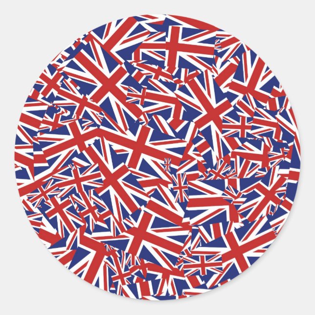 Union Jack Collage Classic Round Sticker (Front)