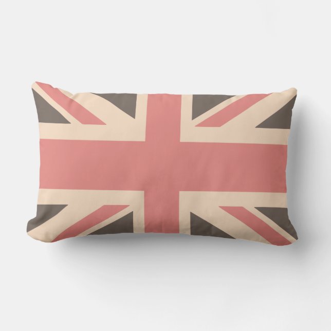 Union Jack - Designer Soft Faded Lumbar Cushion (Front)
