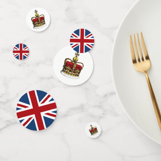 Union Jack Flag and Crowns Confetti (Group)