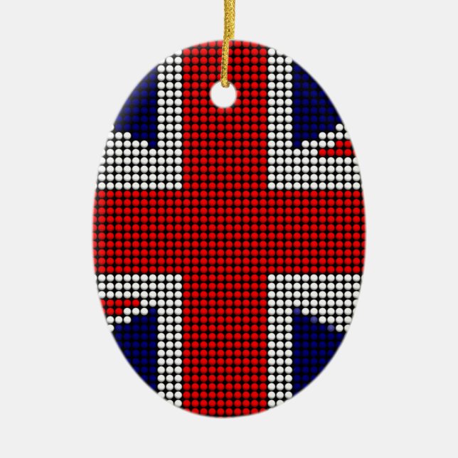 Union jack flag british flag ceramic tree decoration (Front)