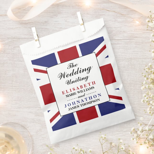 Union Jack Flag British Wedding Favour Bags (Clipped)
