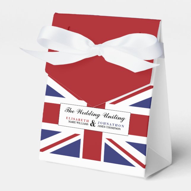 Union Jack Flag British Wedding Favour Box (Front Side)