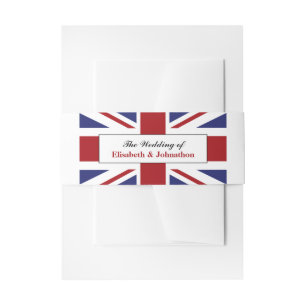 Union Jack Flag British Wedding Invitation Belly Band