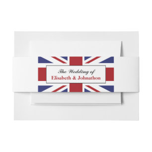 Union Jack Flag British Wedding Invitation Belly Band