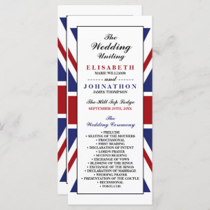 Union Jack Flag British Wedding Programme