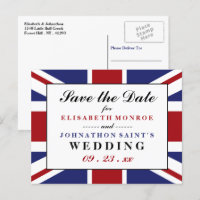 Union Jack Flag British Wedding Save The Date