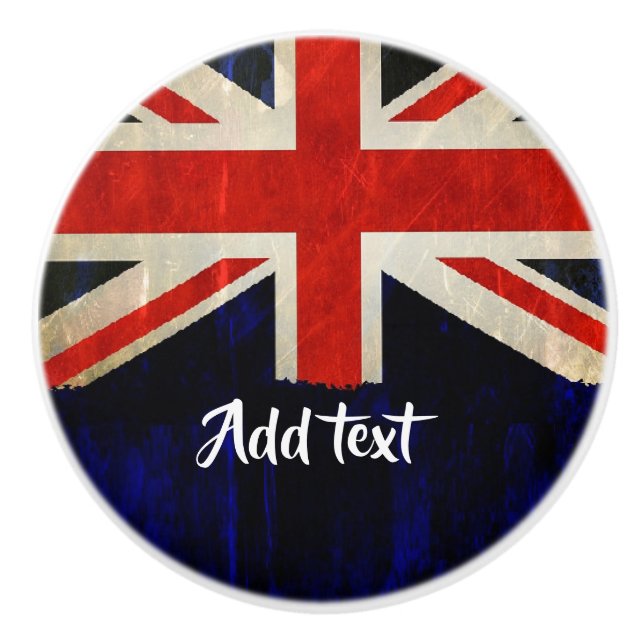 Union Jack flag Ceramic Knob (Front)