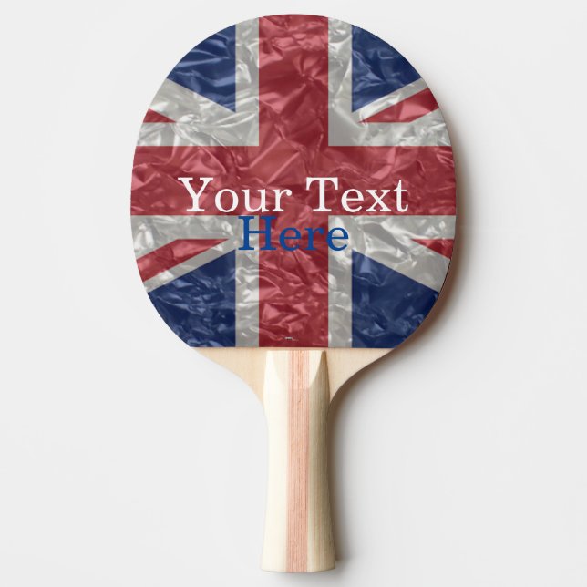 Union Jack Flag - Crinkled Ping Pong Paddle (Front)