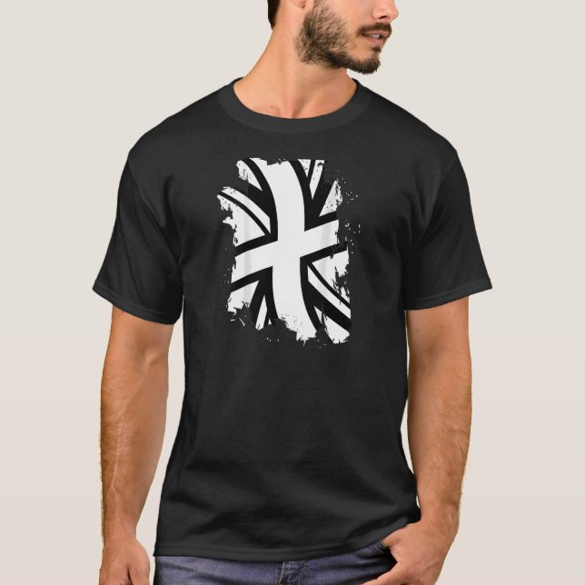 Union Jack Flag Distressed British Insignia Graphi T-Shirt (Front)