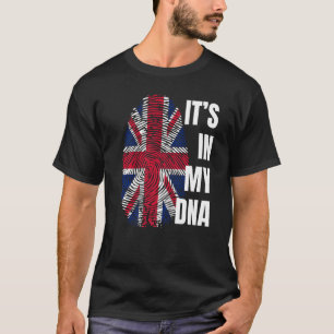 Union Jack Flag Dna Fingerprint Great Britain 1 T-Shirt