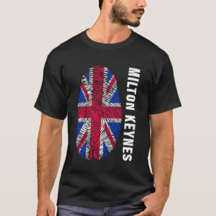 Union Jack Flag Fingerprint Milton Keynes T-Shirt