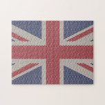 Union Jack Flag Fishnet Pattern Jigsaw Puzzle<br><div class="desc">Union Jack flag fishnets pattern with a skin effect background jigsaw puzzle</div>