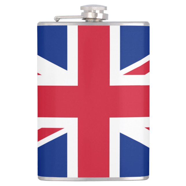 Union Jack Flag flacn Hip Flask (Front)