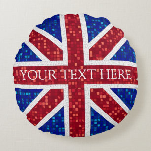 Union Jack Flag Great Britain Round Cushion