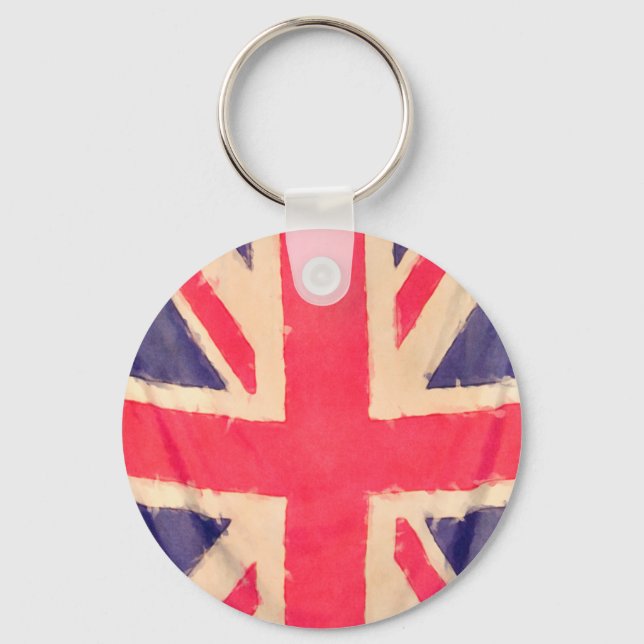 UNION JACK FLAG grunge Key Ring (Front)