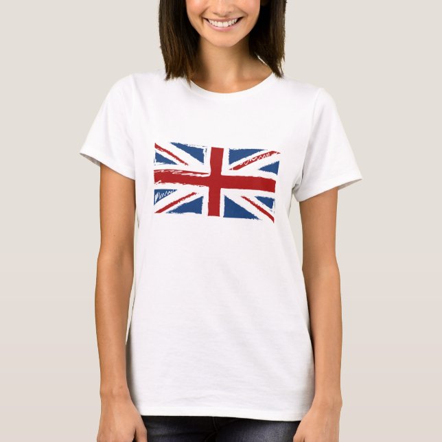 Union Jack Flag in Abstract Scribbles T-Shirt (Front)