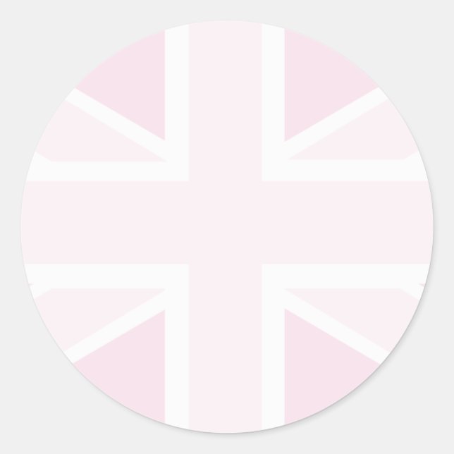 Union Jack Flag in Baby Pink Stickers (Front)