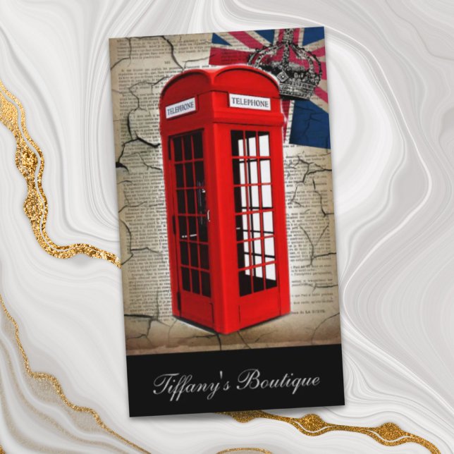 union jack flag jubilee crown red telephone booth business card (union jack flag jubilee crown red telephone booth business card)