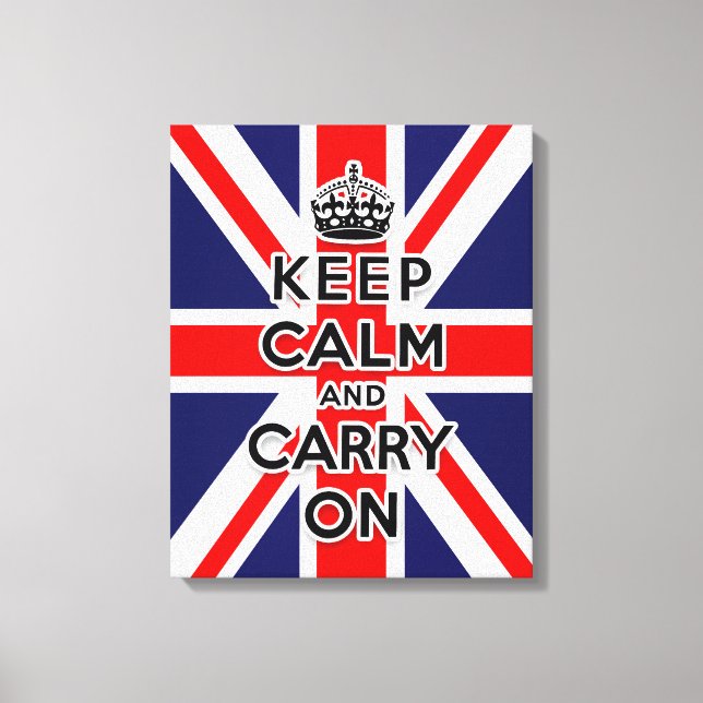 Union Jack flag keep calm and carry on Canvas Print (Front)