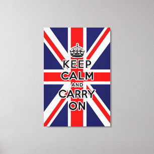 Union Jack flag keep calm and carry on Canvas Print