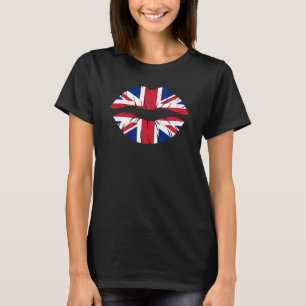 Union Jack Flag Lips British Isles GB UK T-Shirt