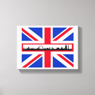 Union Jack Flag London Skyline Canvas Print