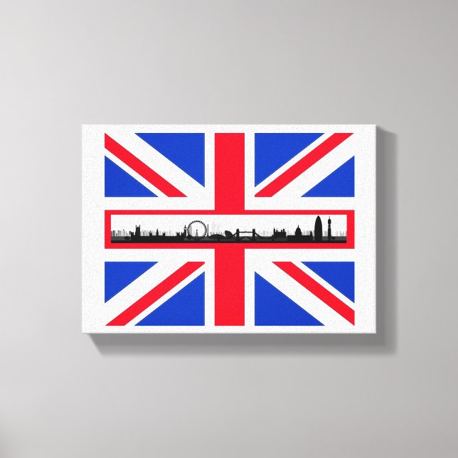 Union Jack Flag London Skyline Canvas Print (Front)