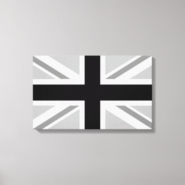 Union Jack/Flag Monochrome Canvas Print (Front)