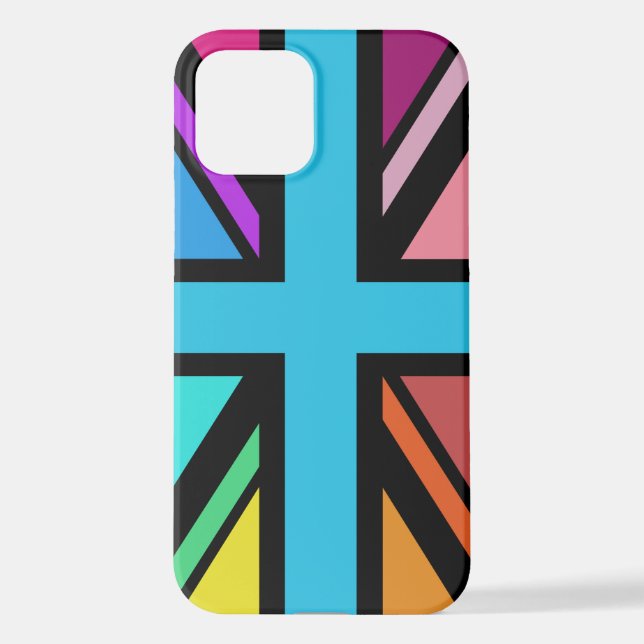 Union Jack/Flag Multicolored+Black Design iPhone Case (Back)