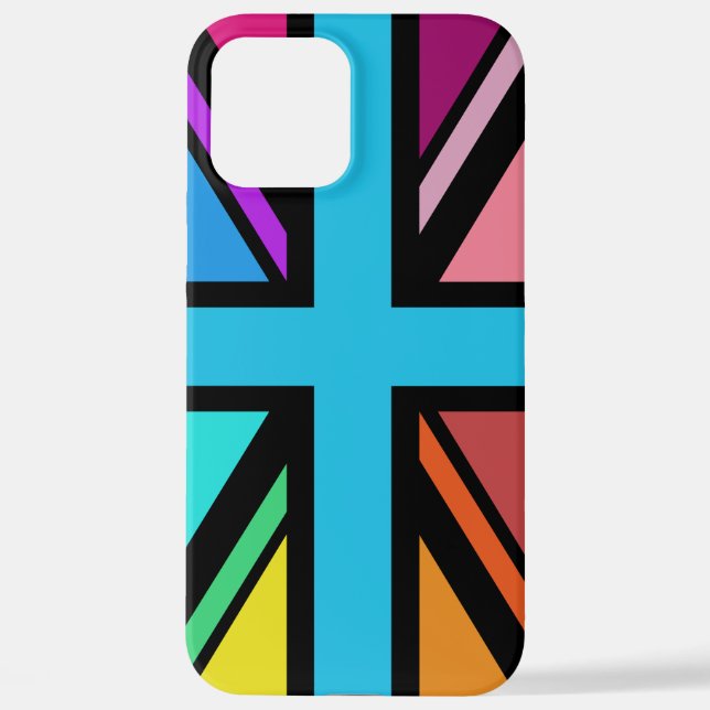 Union Jack/Flag Multicolored+Black Design iPhone Case (Back)