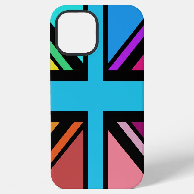 Union Jack/Flag Multicolored+Black Design iPhone Case (Back)