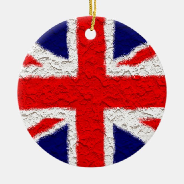 Union jack flag national country ceramic tree decoration (Front)