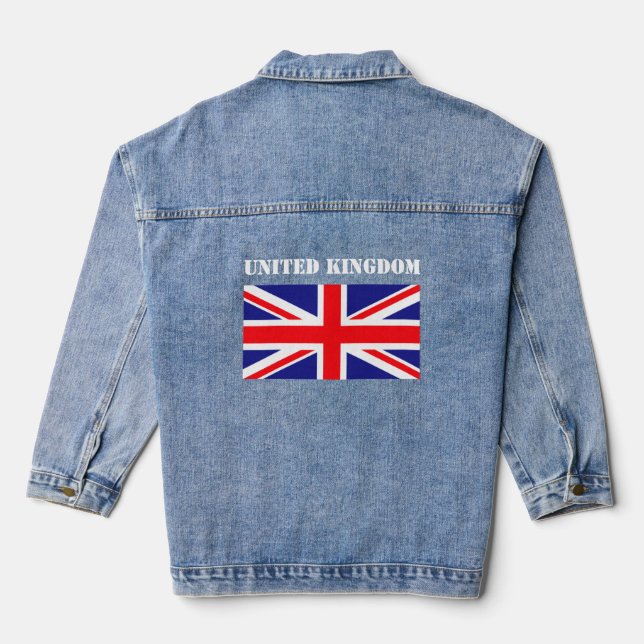 Union Jack flag of the UK Denim Jacket (Back)