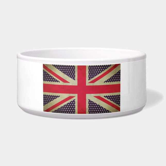 Union Jack Flag Pet Bowl (Front)
