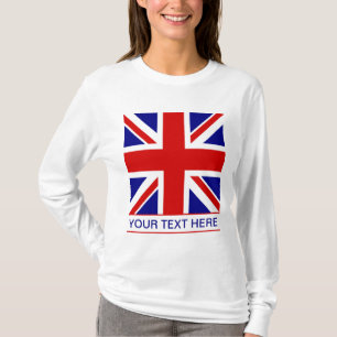 Union Jack Flag Plus Your Text T-Shirt