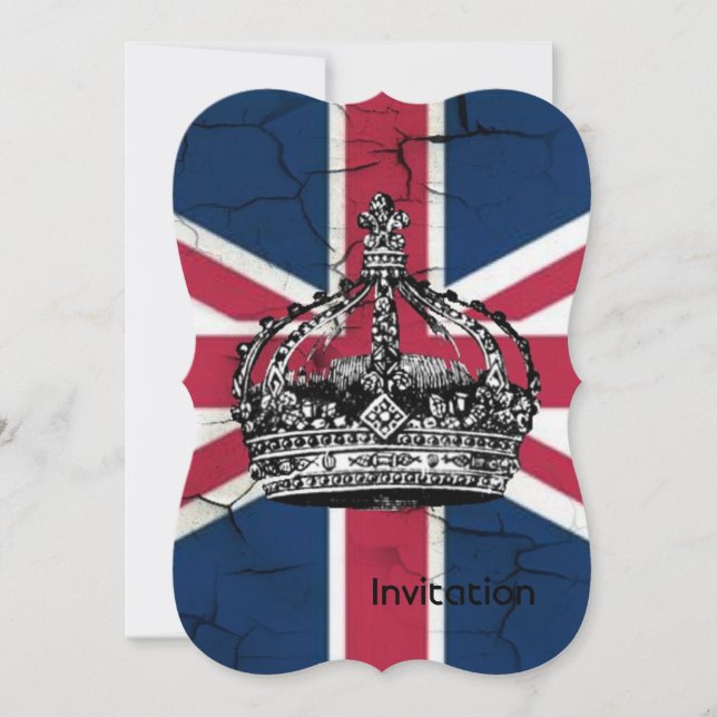 Union Jack Flag Queen of England Diamond Jubilee Invitation (Front)