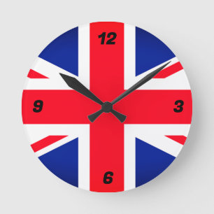 Union Jack Flag Round Wall Clock