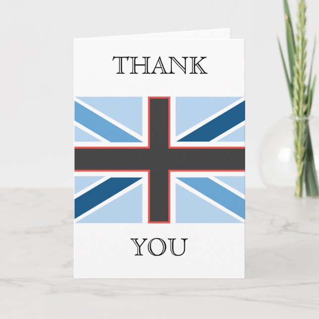 Union Jack Flag Thank You Card (Front)
