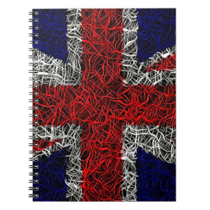 Union jack flag uk patriotic spiral notebook