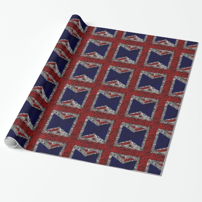 Union jack flag uk patriotic wrapping paper (Unrolled)