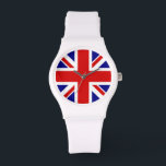 Union Jack Flag Watch<br><div class="desc">Union Jack Flag Watch of the UK - United Kingdom, which is in Britain. The Union Jack flag symbolises the unity between England, Scotland and Ireland. The colours of the union jack flag are red, blue, white. This design is also available on many other products for you to choose from....</div>