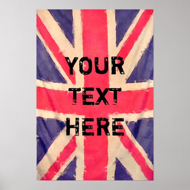 UNION JACK FLAG + your text Poster (Front)