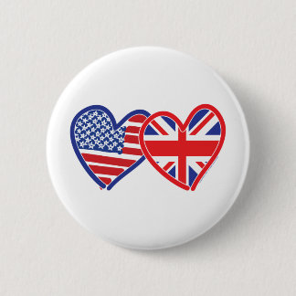 Union Jack Flat USA Flag 6 Cm Round Badge