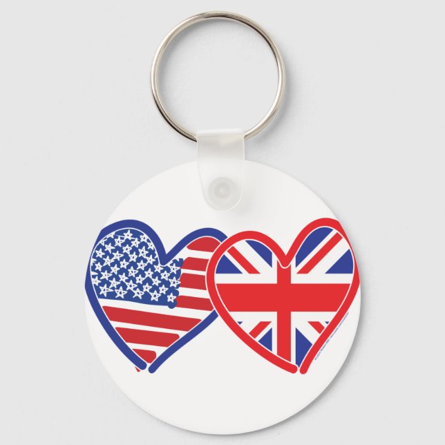 Union Jack Flat USA Flag Key Ring (Front)