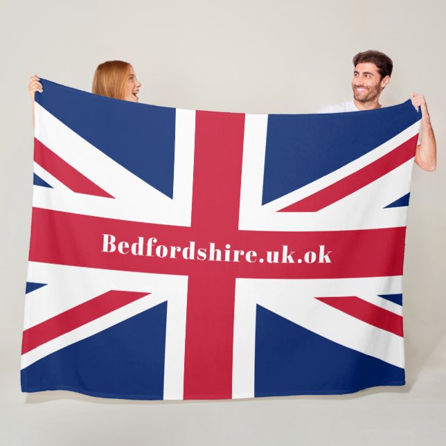 Union Jack Fun Custom Saying Fleece Blanket (In Situ)