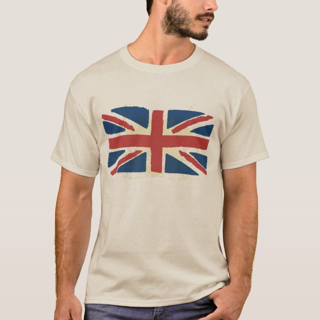 Union Jack Grunge British Flag T-Shirt (Front)