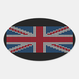 Union Jack Heart Oval Sticker