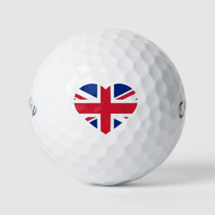 Union Jack Heartflag cwb gbcnt Golf Balls